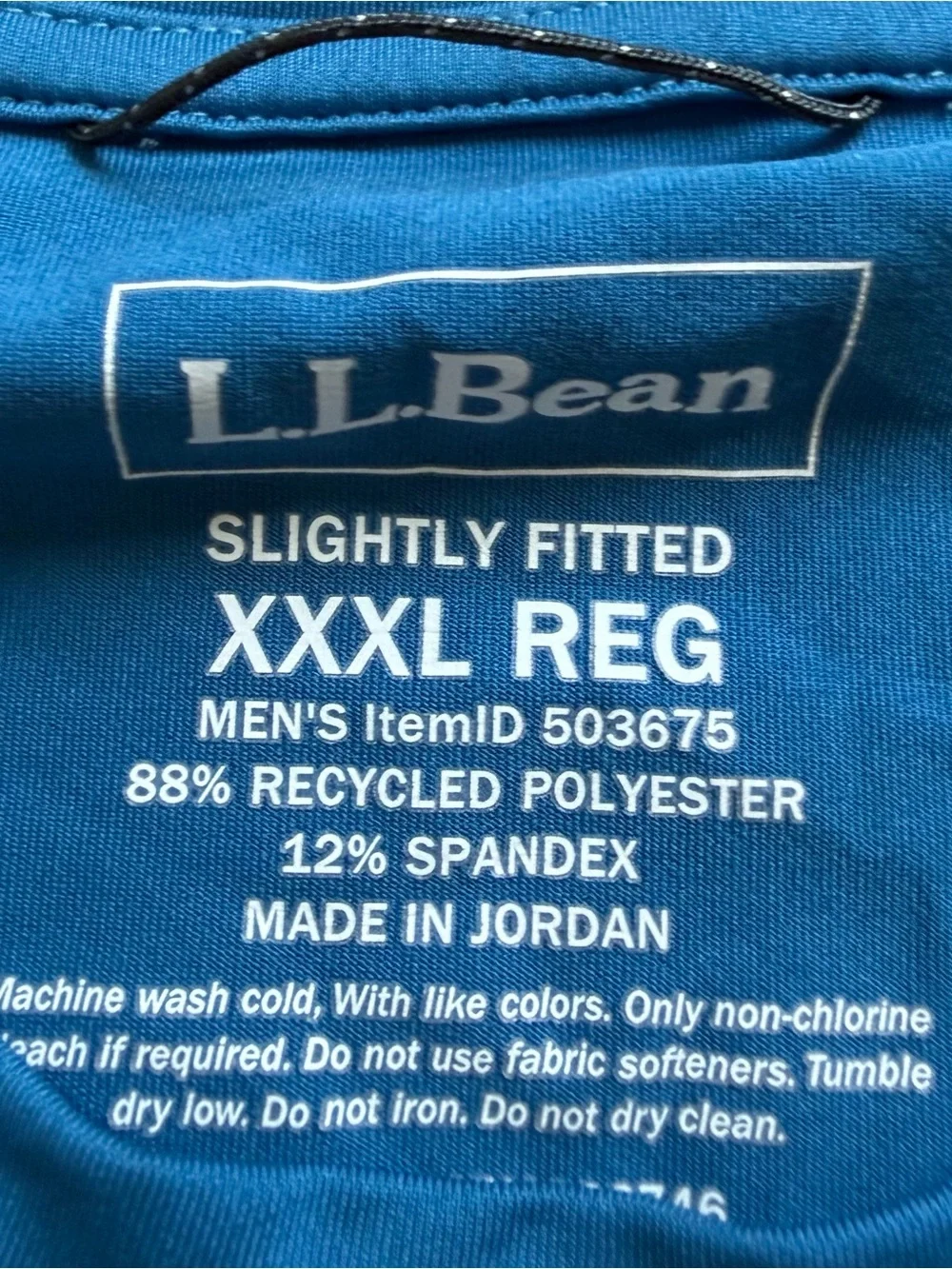 L.L. Bean Men’s Swift Cooling Rash Guard 3XL Blue Stretch Long Sleeve UPF 50+